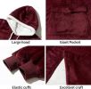 Qeils Oversized Wearable Blanket Hoodie, Comfy Sherpa Sweatshirt Pullover Jacket (Large Pocket, Burgundy, Adult)